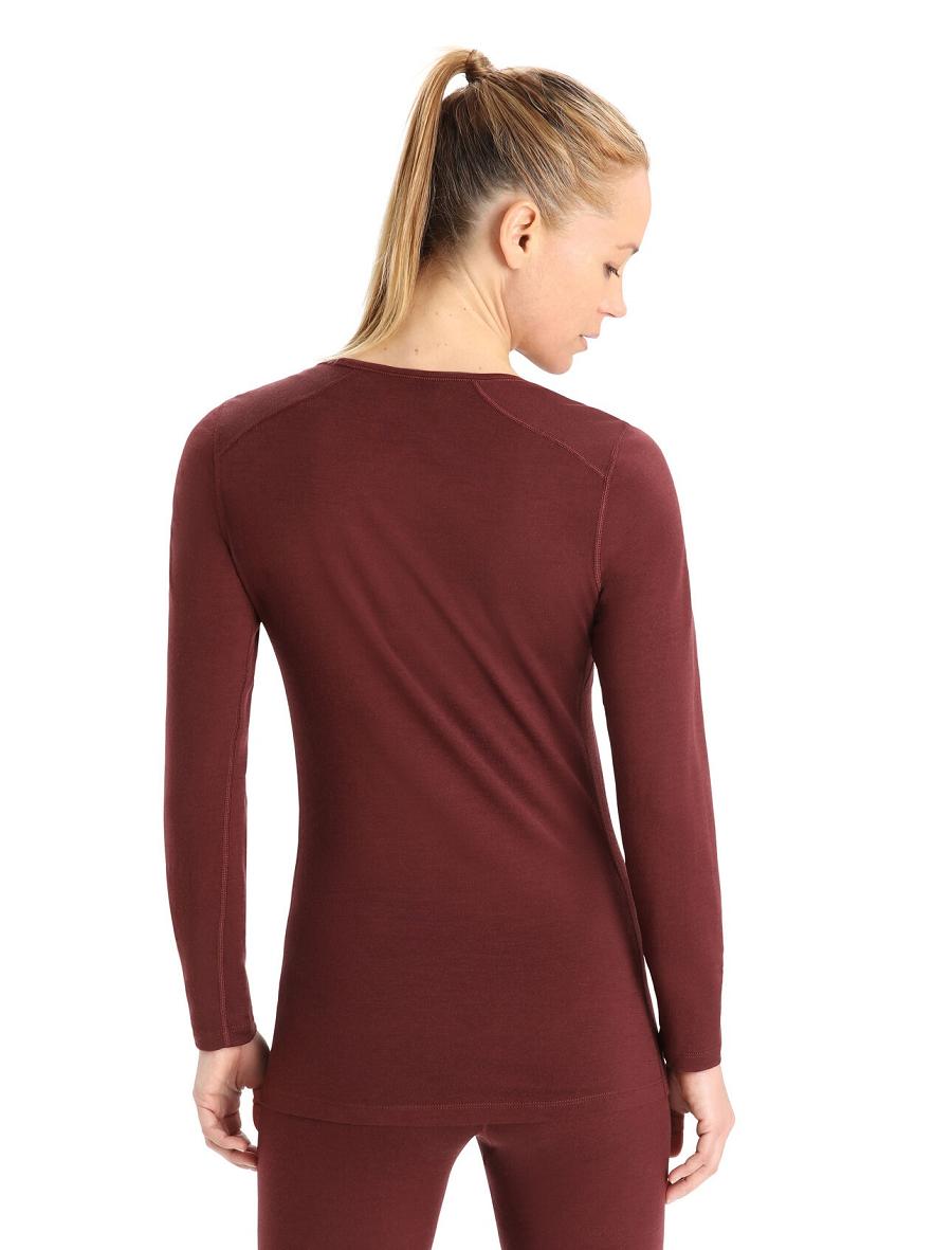 Icebreaker Merino 200 Oasis Long Sleeve Scoop Neck Thermal Top Naisten Base Layers Punainen | FI 1875MQZA